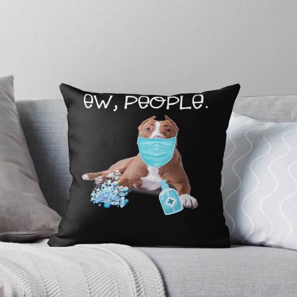 Item preview, Pitbull Ew People Dog Wearing A Face Mask designed and sold by EmilyPippin.