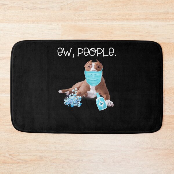 Item preview, Pitbull Ew People Dog Wearing A Face Mask designed and sold by EmilyPippin.