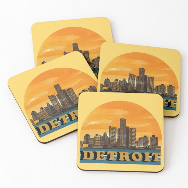 Item preview, Detroit City Skyscraper Skyline designed and sold by EvaWolf.