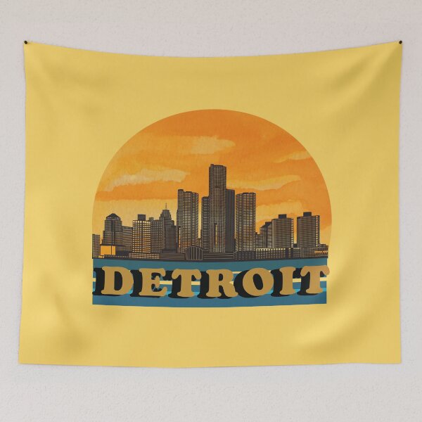 Item preview, Detroit City Skyscraper Skyline designed and sold by EvaWolf.