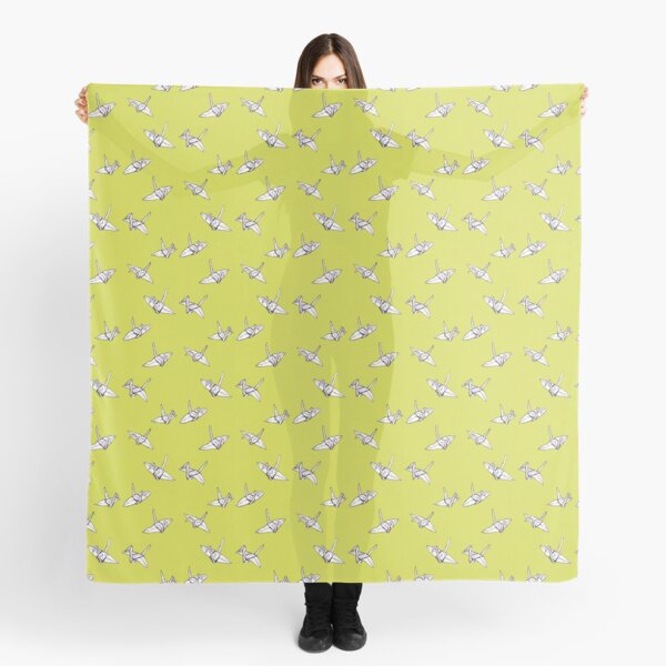 yellow crane pattern Scarf