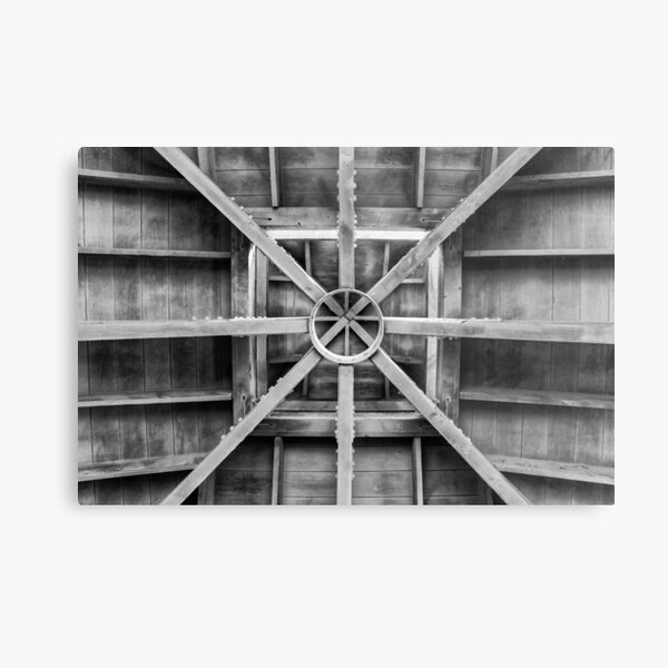 Inside of Pavilion Timber Ceiling Metal Print
