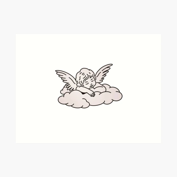 Isolated on white background little baby angel with wings, hand drawing,  vector Stock Vector Image & Art - Alamy