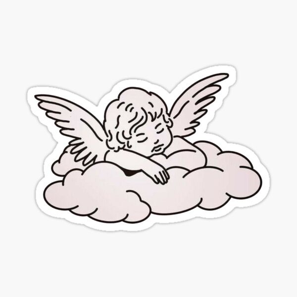 Item preview, Baby angel sleeping on cloud designed and sold by Sticker Store.