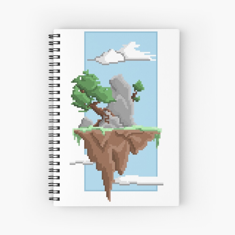 Pixel Landschaft Fliegende Insel Kunstdruck Von Draad Redbubble