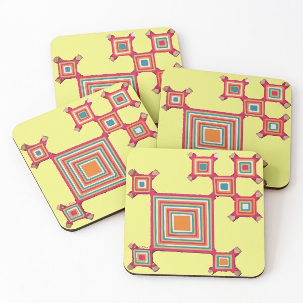 Item preview, God's EYE ojo de Dios orange mexican string folk art designed and sold by T-Mex.