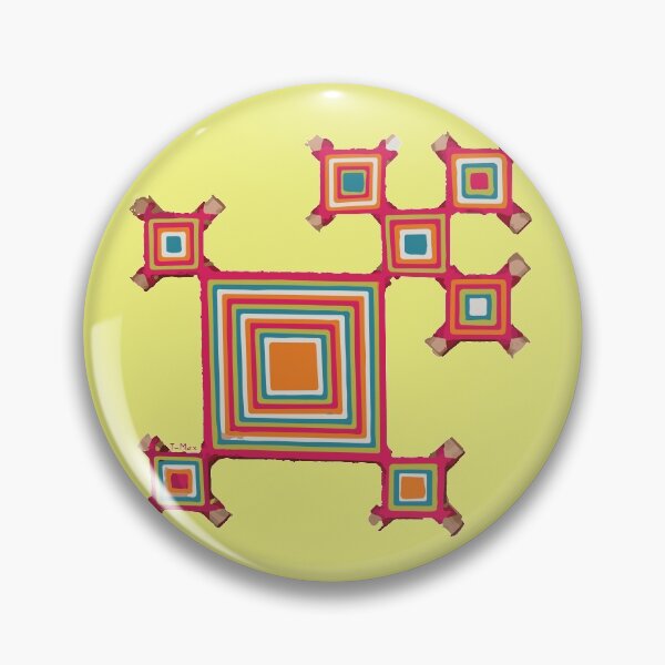Item preview, God's EYE ojo de Dios orange mexican string folk art designed and sold by T-Mex.