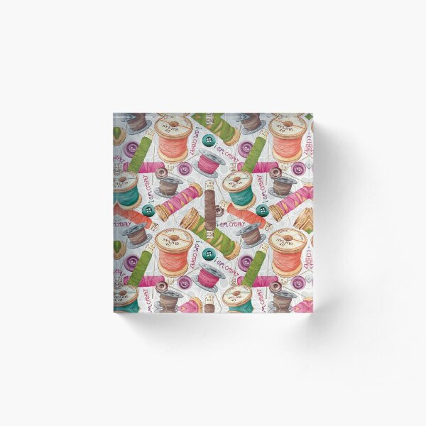 I Am Crafty Pattern Acrylic Block