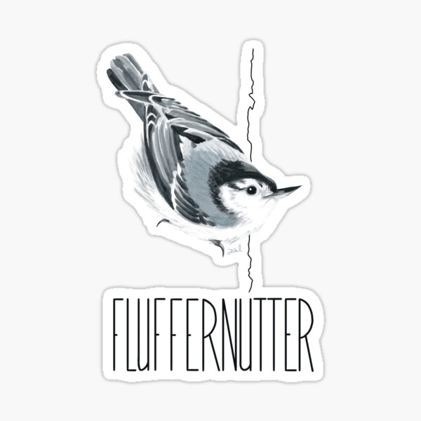 Fluffernutter (White-breasted Nuthatch) Sticker