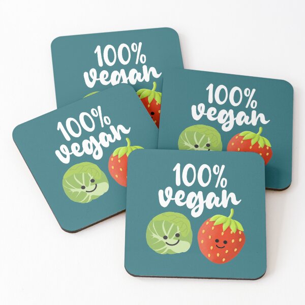 Item preview, 100% Vegan Sprout & Strawberry (Teal) designed and sold by VicEllisArt.