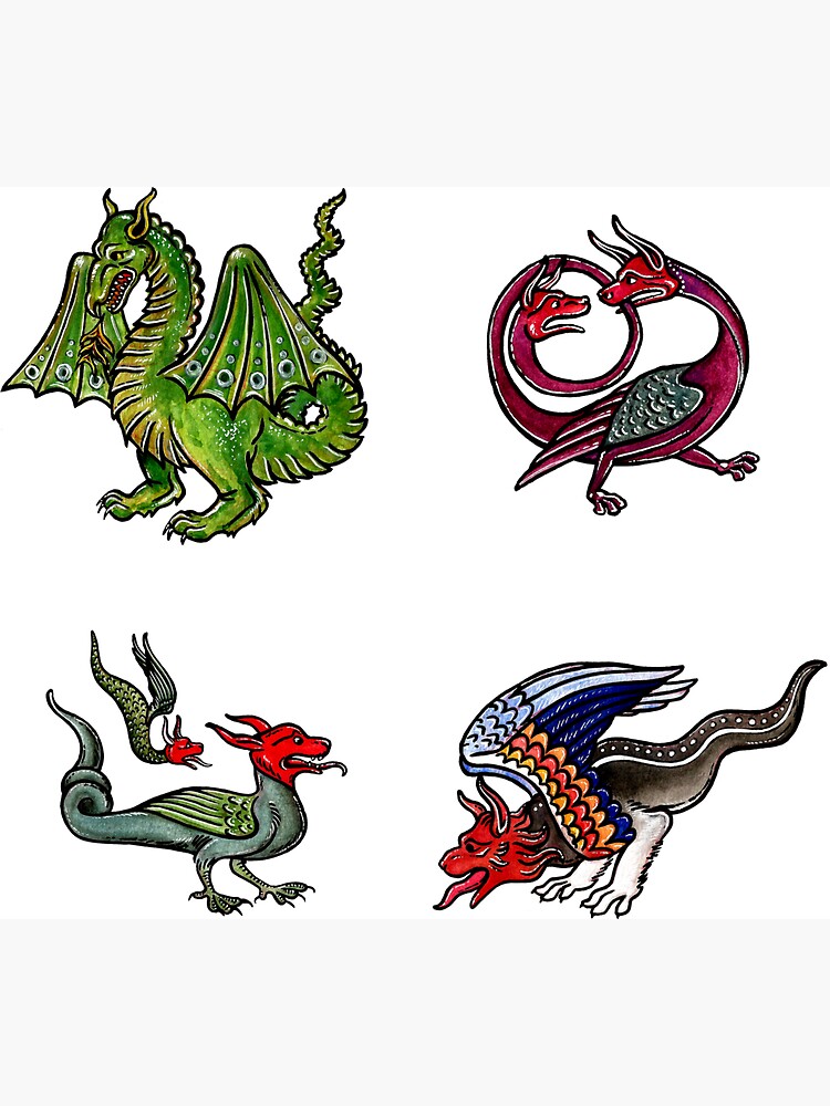 Thumbnail 3 von 3, Magnet, Mittelalterliche Drachen designt und verkauft von SavannahPHosk.