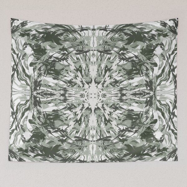 Item preview, Crystal kaleidoscope tunnel of sage green and white  designed and sold by Diane Hunter Art.