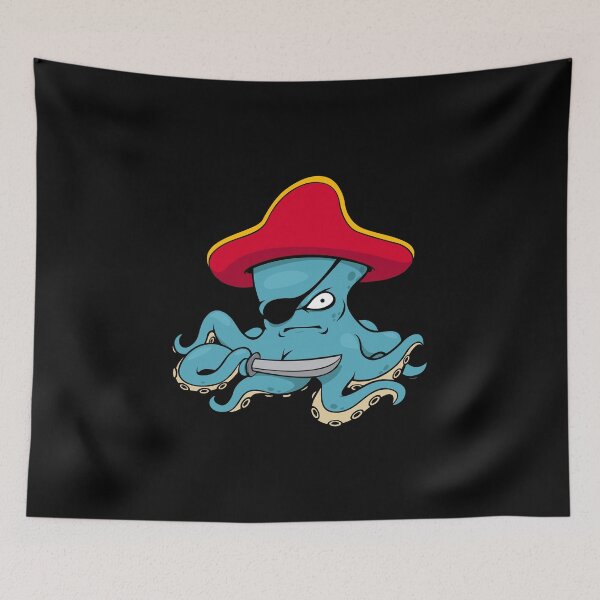 Item preview, Cartoon Pirate Octopus designed and sold by bubble-bulb.