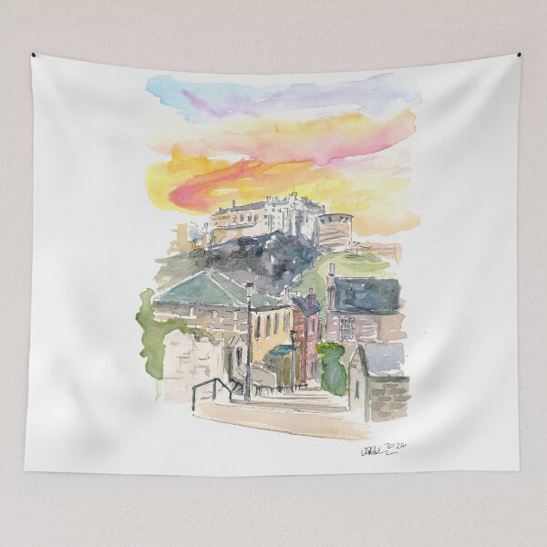 Item preview, Edinburgh Scotland Street Scene with Castle at Sunset designed and sold by artshop77.