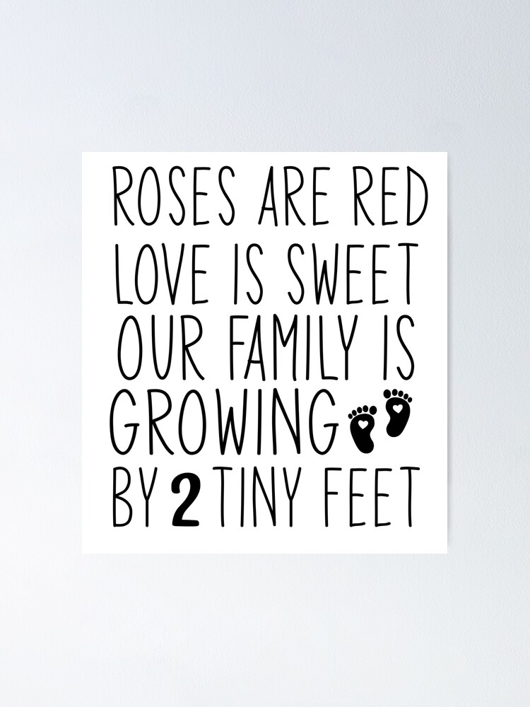 "roses are red valentines day pregnancy announcement 2023" Poster for