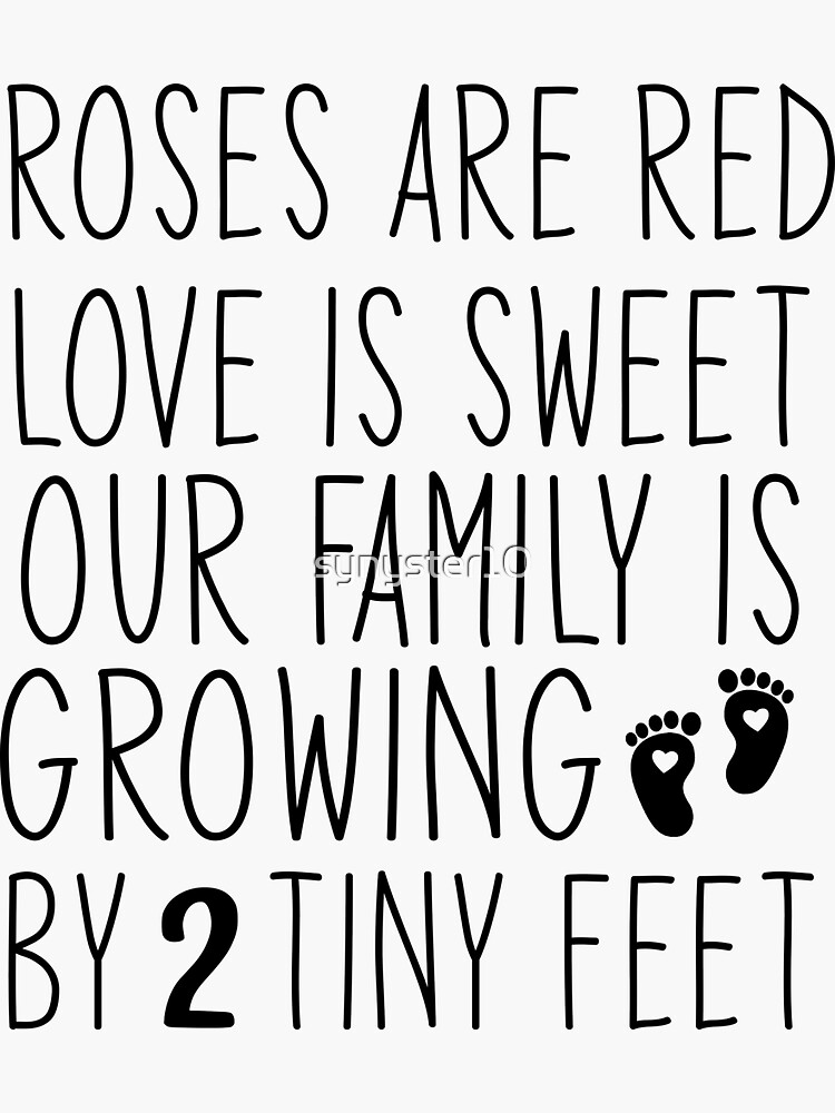 "roses are red valentines day pregnancy announcement 2023" Sticker for