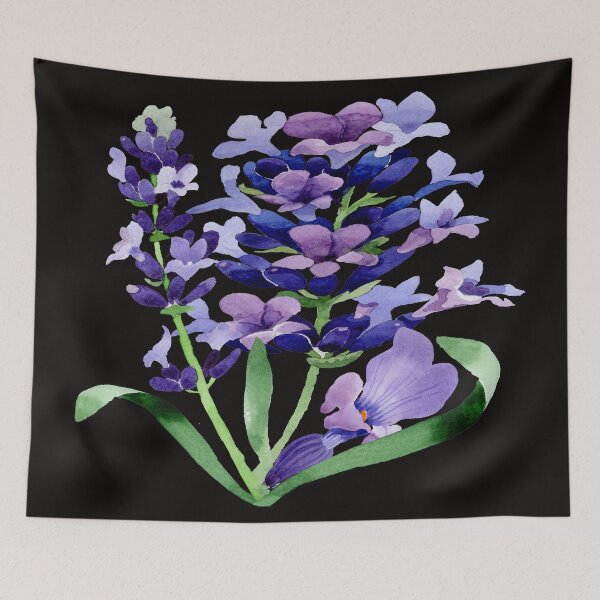Item preview, purple Watercolor Lavender Flowers designed and sold by virilamissa.