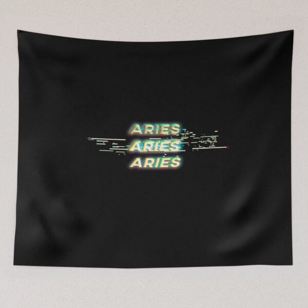 Item preview, Futuristic Aries Glitch Effect Zodiac Sign Text designed and sold by Cefani Musk.