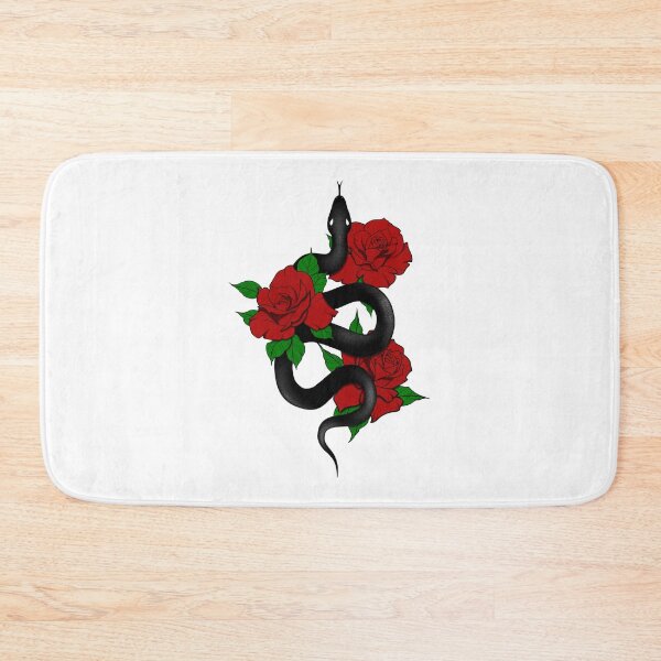 Item preview, Traditional Snake & Roses Tattoo Design designed and sold by Cici Garcia.