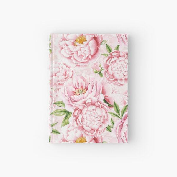 Watercolor Peonies Light Blush Pink Pattern Hardcover Journal