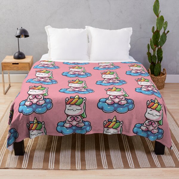 Item preview, Cute unicorn meditating on cloud designed and sold by kickingdesigns.