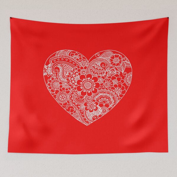 Item preview, Vertical Valentine Greeting Card Mehndi Red and White Design designed and sold by Mimsartprojects.