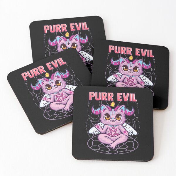 Item preview, Cute & Funny Purr Evil Cat Satanic Goth Kitty Pun designed and sold by perfectpresents.