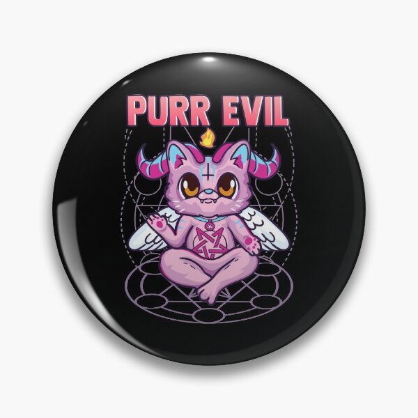 Item preview, Cute & Funny Purr Evil Cat Satanic Goth Kitty Pun designed and sold by perfectpresents.