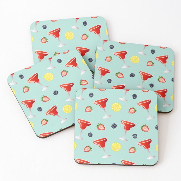 Item preview, Hand drawn vector seamless pattern of strawberry Margarita alcohol cocktail with a citrus lemon slices and blackberries  designed and sold by Familyshmot.