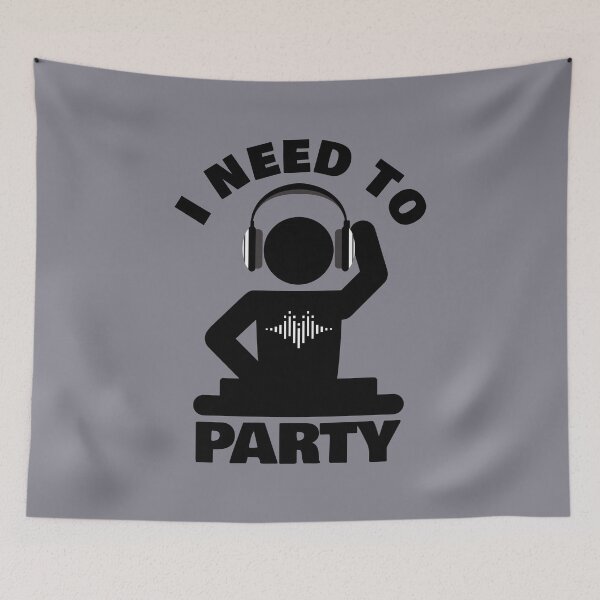 Item preview, I Need to Party Black on Grey - Techno - Psytrance - House - Drum and Bass designed and sold by NoMatterLab.
