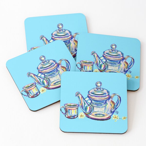 Item preview, Glass teapot and teacup  designed and sold by OceanaOrlaghArt.