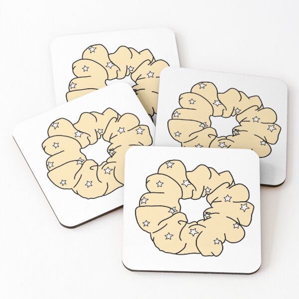 Item preview, Patterned Yellow Scrunchie with White Stars designed and sold by piperdooley.