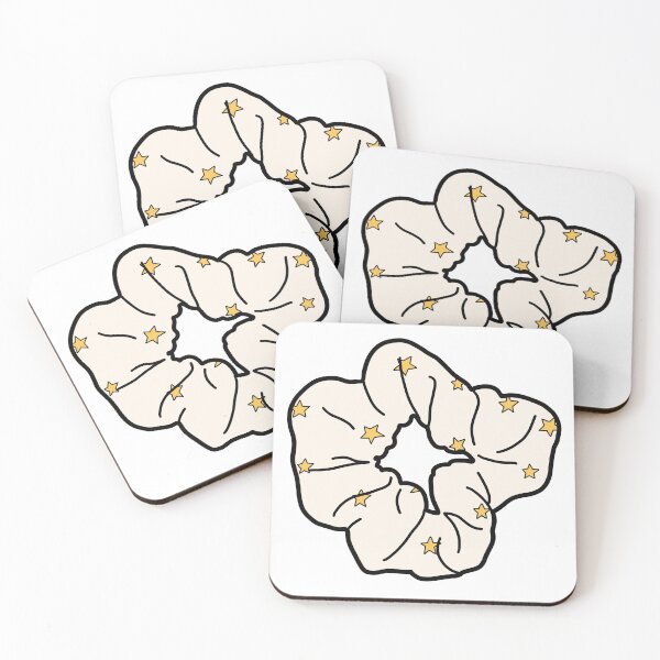 Item preview, Ultra-Pale Pink Patterned Scrunchie with Yellow Stars designed and sold by piperdooley.