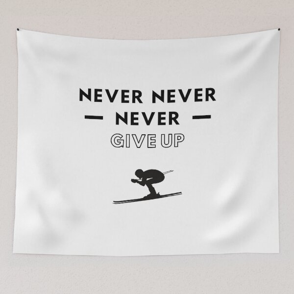 Item preview, Skiing: Never never never give up designed and sold by TheGreenGoat.