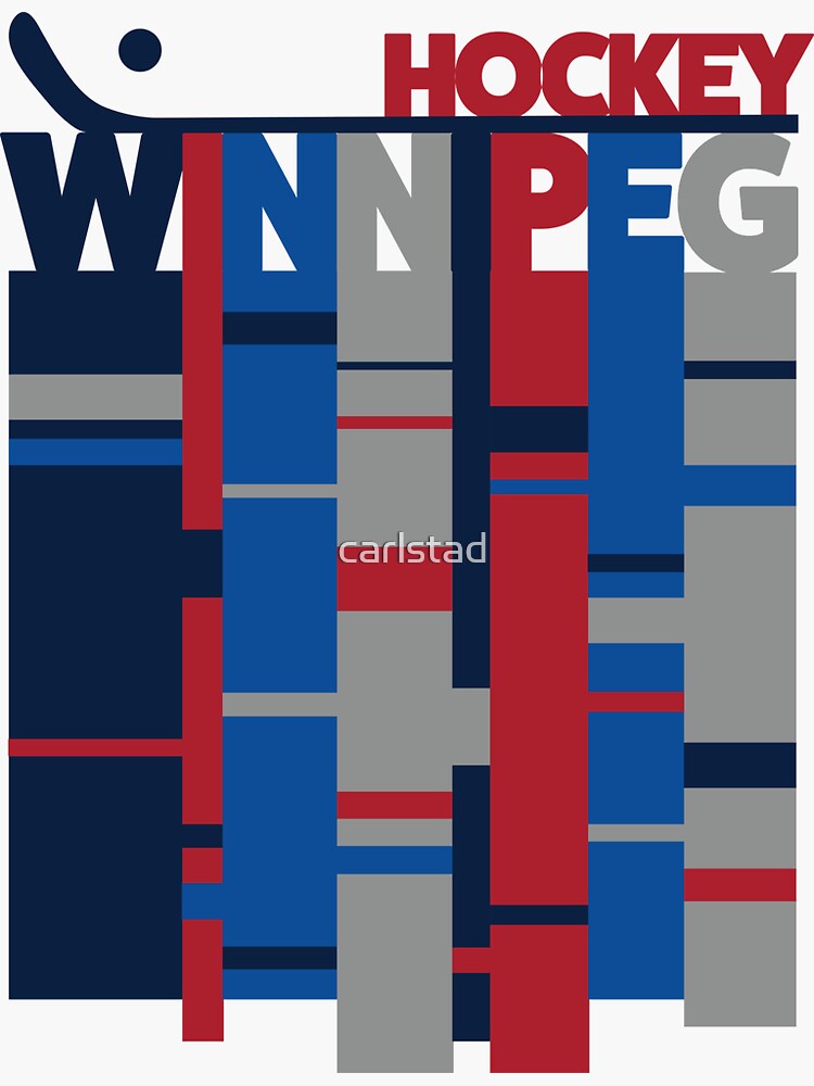 Thumbnail 3 of 3, Sticker, City Series -Winnipeg - Hockey Stripes designed and sold by carlstad.