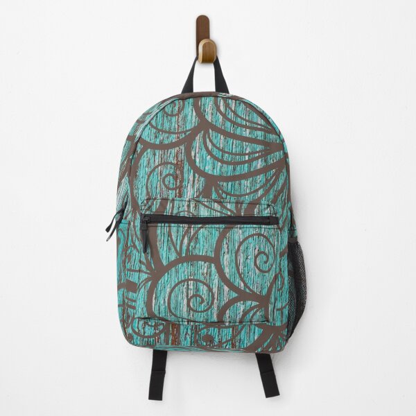 Item preview, Teal Aqua Duck Egg Blue Wood Grain Mandala designed and sold by WonderWear.