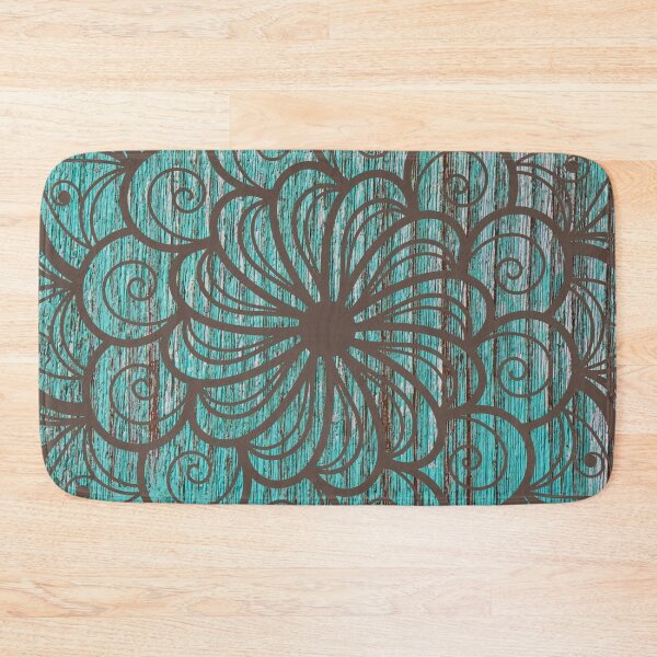 Item preview, Teal Aqua Duck Egg Blue Wood Grain Mandala designed and sold by WonderWear.