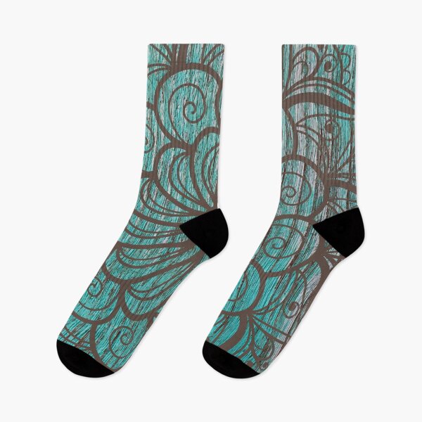 Item preview, Teal Aqua Duck Egg Blue Wood Grain Mandala designed and sold by WonderWear.