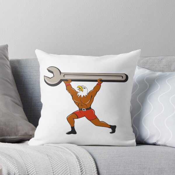 Item preview, American Bald Eagle Mechanic Spanner Cartoon designed and sold by patrimonio.