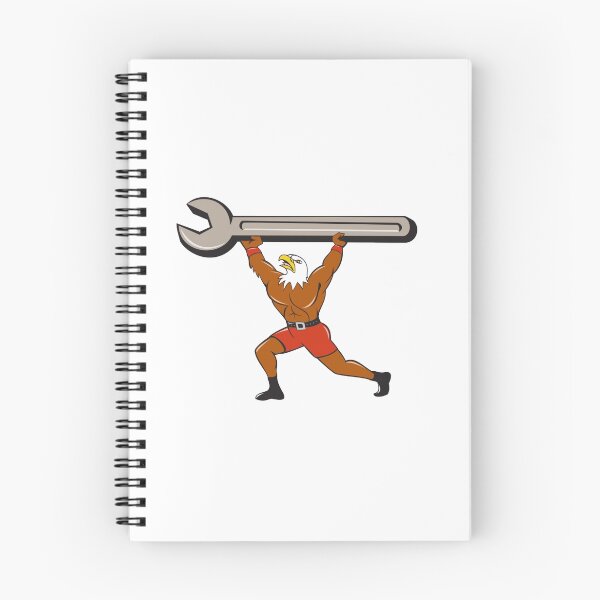 Item preview, American Bald Eagle Mechanic Spanner Cartoon designed and sold by patrimonio.
