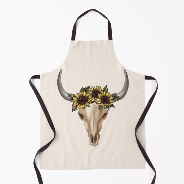 Item preview, Cow Skull and Crown leaves and sunflowers designed and sold by Collagedream.