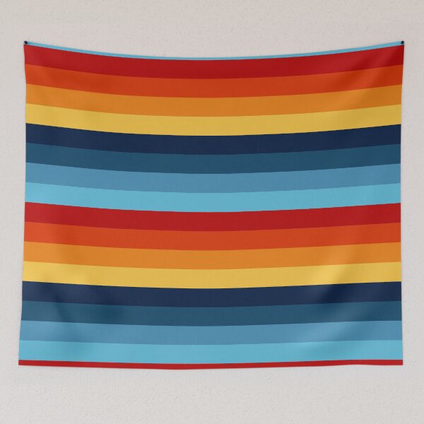 Item preview, Colourful Stripes Minimal Pattern (Blues and Warm Colours) designed and sold by TalBright.
