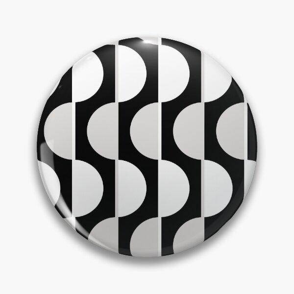 Item preview, Black and White Retro Half-Circles designed and sold by Carolina Diaz.