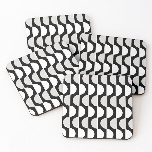 Item preview, Black and White Retro Half-Circles designed and sold by Carolina Diaz.