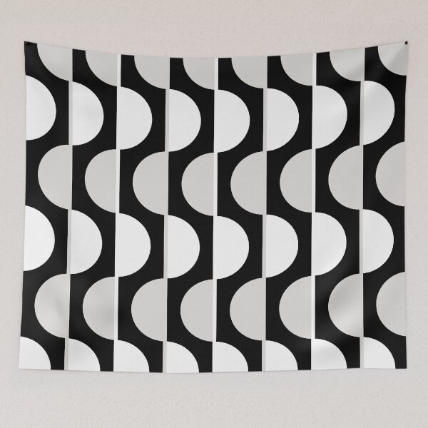 Item preview, Black and White Retro Half-Circles designed and sold by Carolina Diaz.