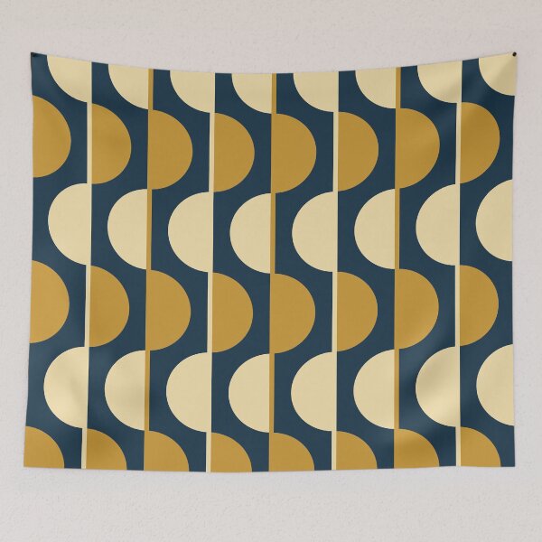 Item preview, Gold and Navy Retro Half-Circles designed and sold by Carolina Diaz.