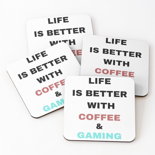 Item preview, life is better with coffee and gaming designed and sold by srm-creations.