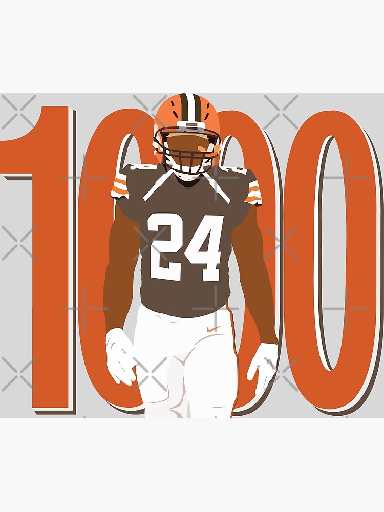 Nick Chubb Football Paper Poster Browns - Nick Chubb - Sticker