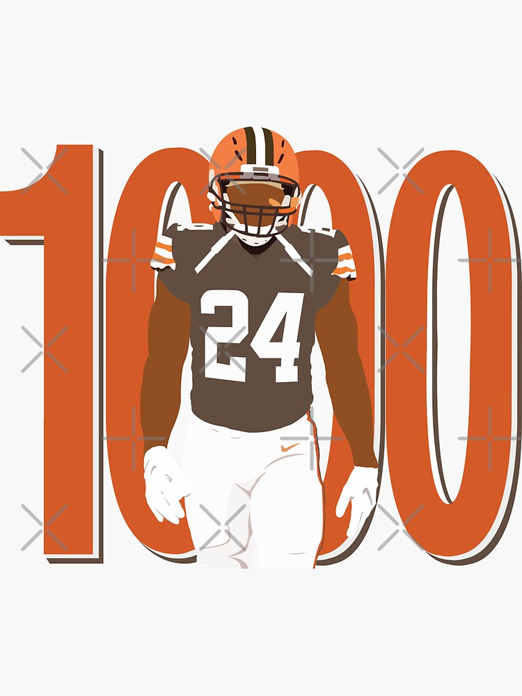 Nick Chubb 1000 Yards Sticker for Sale by Amy Snively