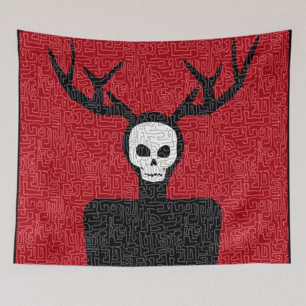 Artikelvorschau, Der Maze Hannibal Wendigo Schädel mit Geweih entworfen und verkauft von orionlodubyal.